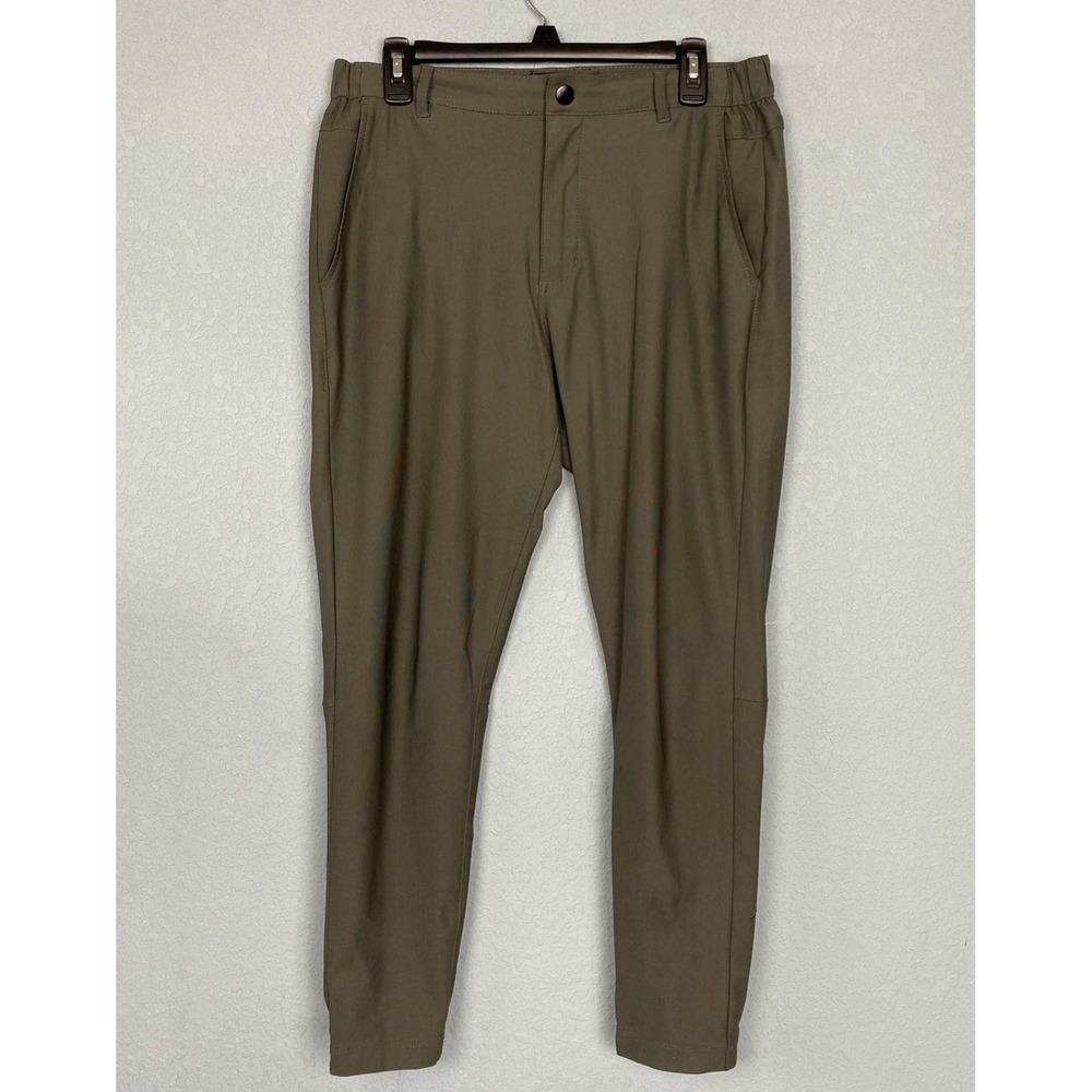Cuts Pants Mens Medium Green‎ Jogger Elastic Cuff Stretch Business Casual Travel